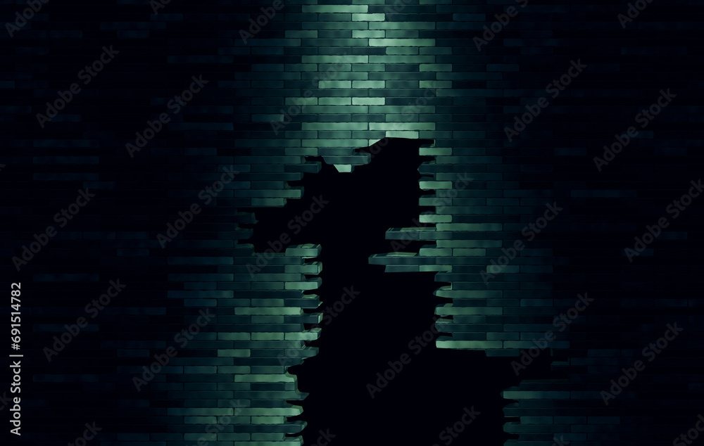 Obraz premium Brick wall background with opening