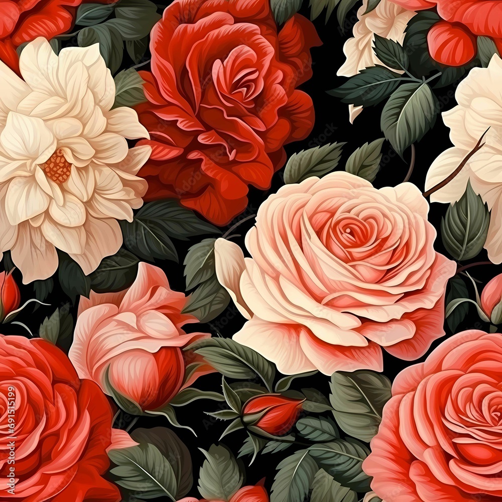 Roses are the classic elegance. This pattern is perfect for use in a variety of applications, including wallpaper, fabric, and home décor. It can also be used to create unique gifts and crafts.
