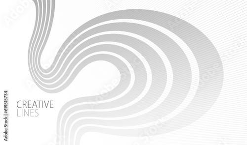 Light grey lines in 3D perspective vector abstract background, easy and soft cool illustration, smooth motion and elegant gradient.