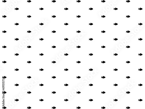 Piranha Fish Motif Pattern, for Decoration, Fashion, Interior, Exterior, Carpet Pattern, Textile, Garment, Fabric, Tile, Plastic, Paper, Wrapping, Wallpaper, Background or Graphic Design Element