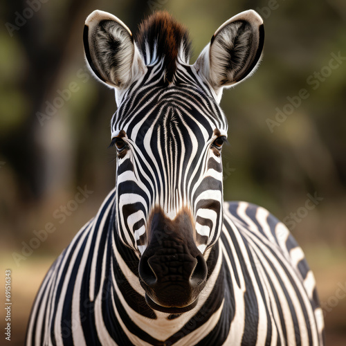 Cute zebra in the savannah