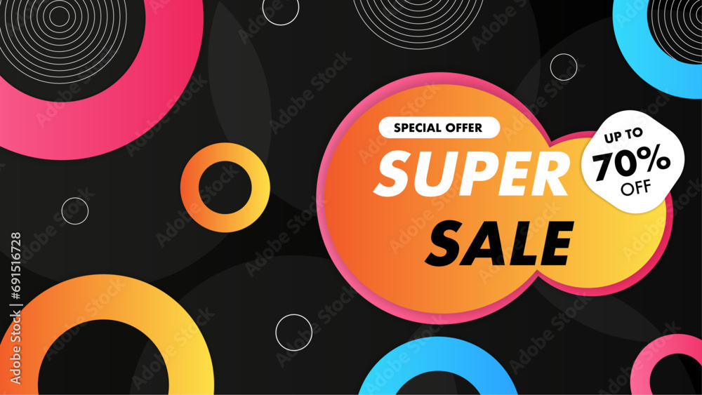 Colorful colourful mega sale background vector illustration. Vector super sale template design. Big sales special offer. End of season party background