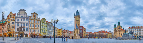 Panorama of charming Old Town Square, Prague, Czechia photo