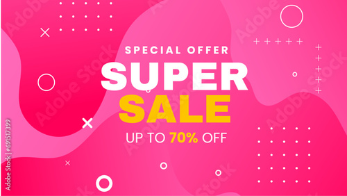 Pink white and yellow vector gradient mega super sale background. Vector super sale template design. Big sales special offer. End of season party background