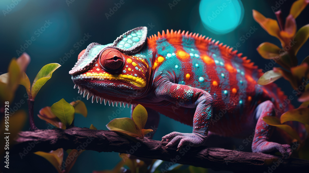 Chameleon on a tree branch