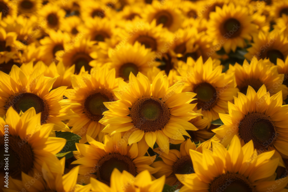 Sunflower field banner. Beautiful panoramic view of a field of sunflowers in the light of the setting sun. Sunflower field banner. Beautiful panoramic view of a field of sunflowers in the light of the setting sun.