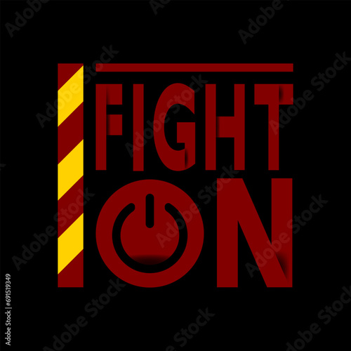 word fight on design illustration. sticker.