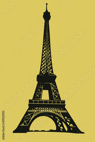 Eiffel Tower Silhouette Poster Design