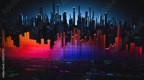 audio frequency and sound spectrum background, colorful illustration of sonic waveform spectre © goami