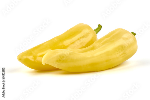 Fresh white bell peppers, isolated on white background.