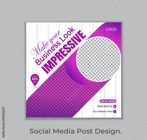 Vector digital marketing agency and corporate social media post square banner template.