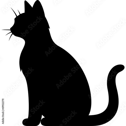 cat black silhouette logo vector