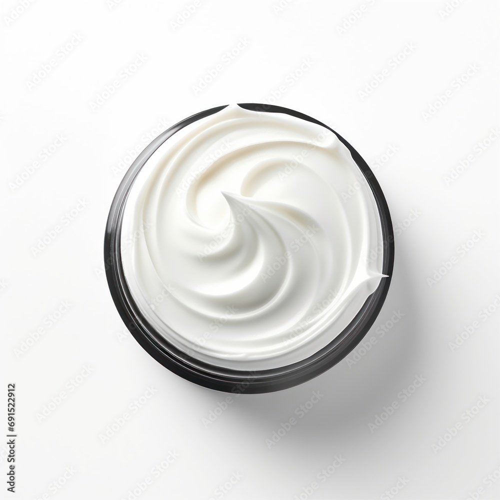 Moisturizing cream in glass jar isolated on white background. Moisturizing cream in glass jar isolated on white background.