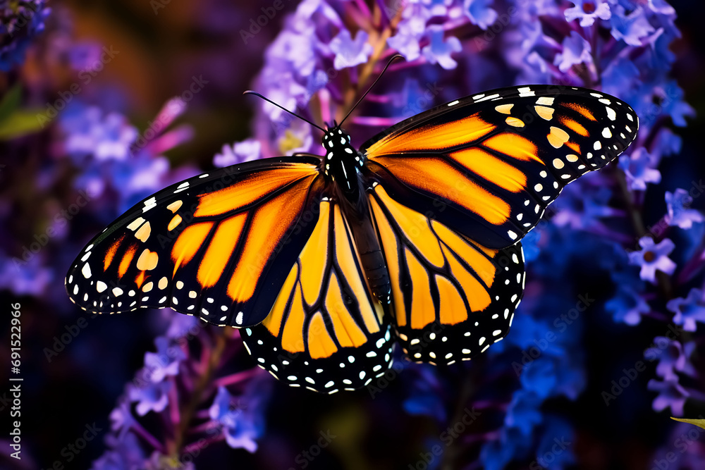 Naklejka premium butterfly on flower.