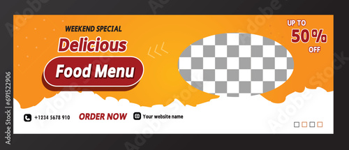food menu and restaurant facebook cover template