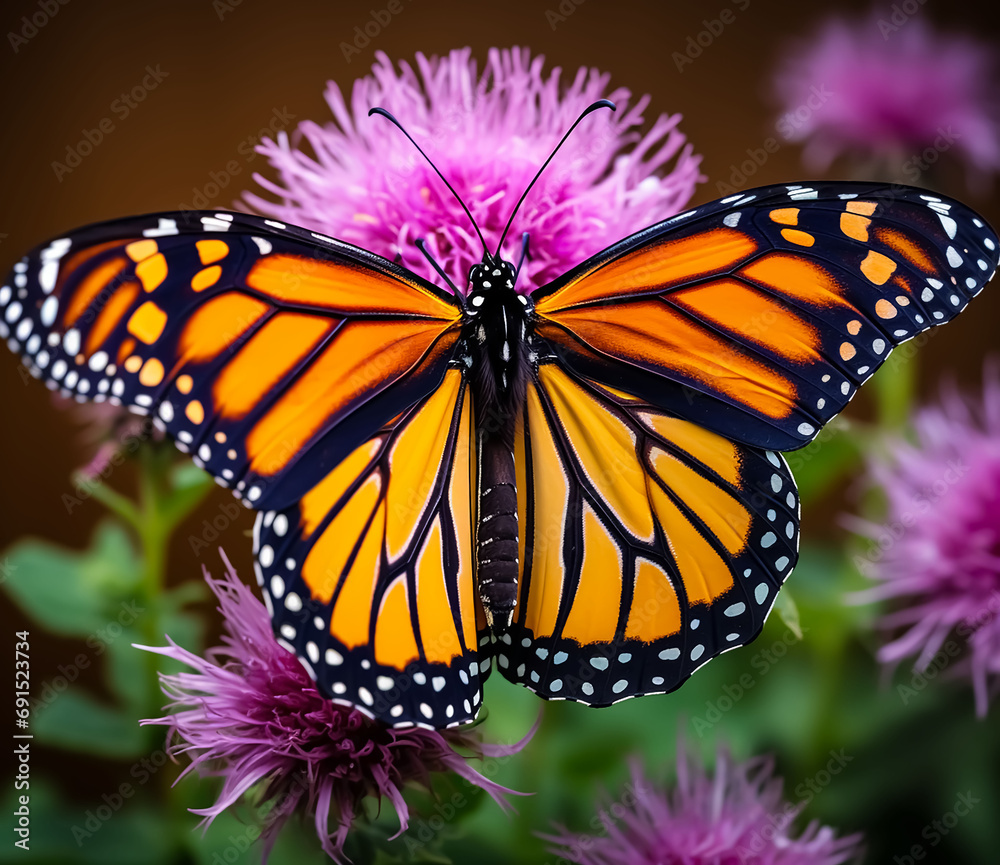 Fototapeta premium monarch butterfly on flower.