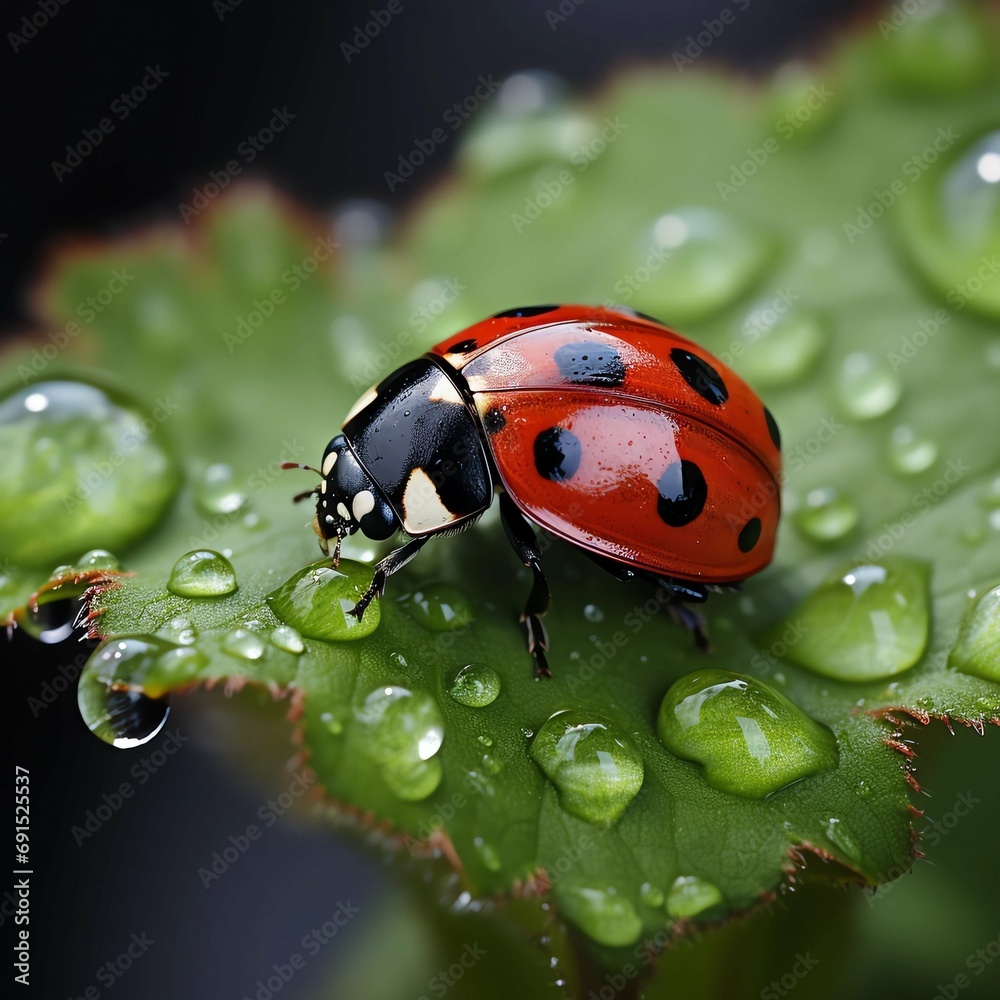 Obraz premium ladybug on a leaf