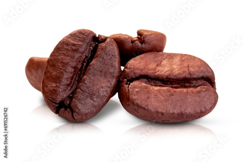 Coffee beans isolated on transparent background.