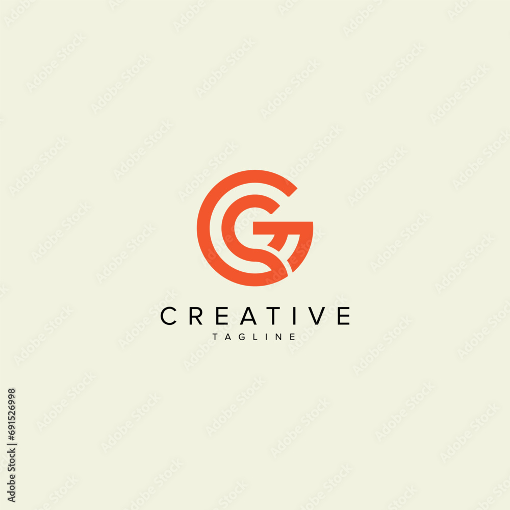 Alphabet CG GC letter modern monogram style logo vector element. Alphabet CG GC letter modern monogram style logo vector element.