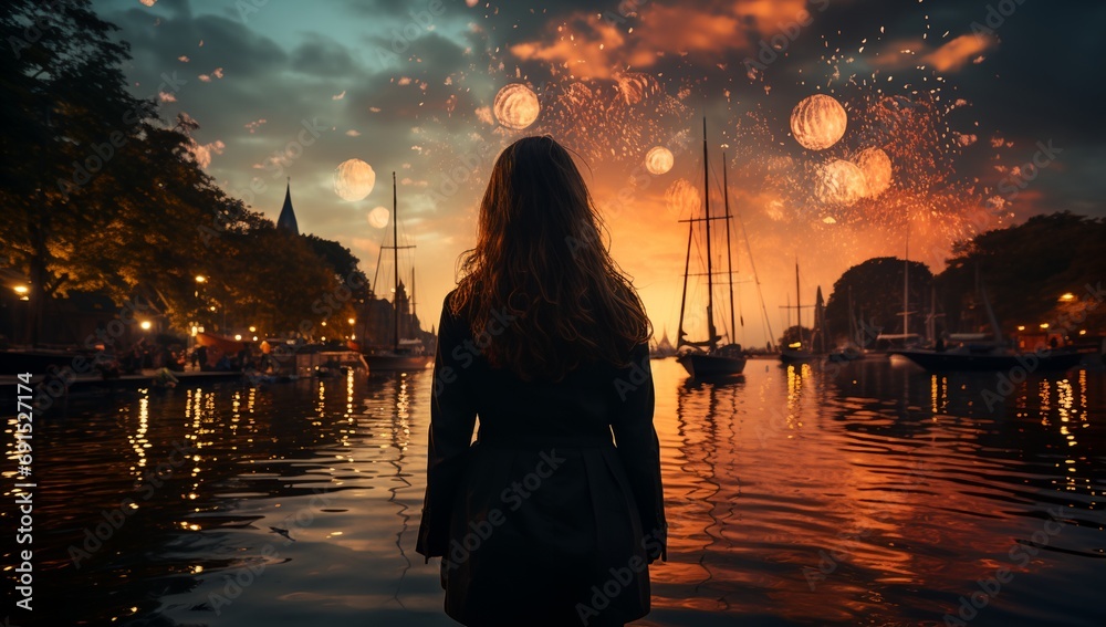Fototapeta premium Festive evening fireworks