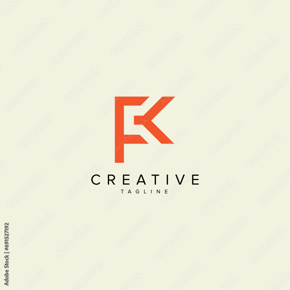 Alphabet FK KF letter modern monogram style logo vector element. Alphabet FK KF letter modern monogram style logo vector element.