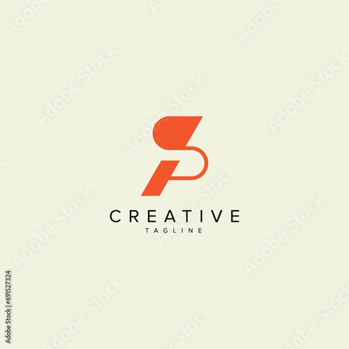 Alphabet SP PS letter modern monogram style logo vector element.