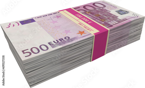 500 € euro bills stacked with band 200 x 500 photo