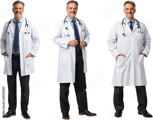 professional photo of a happy doctor isolated on white background