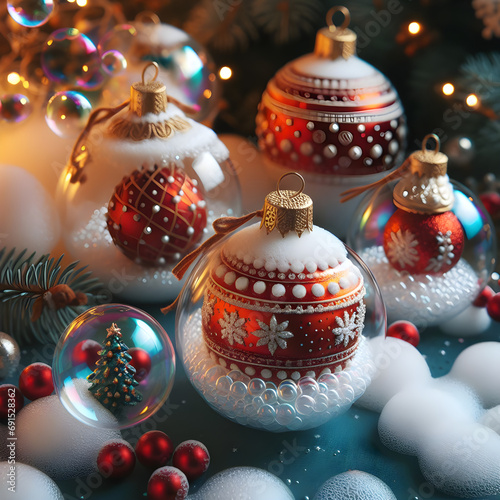 Enfeites de Natal ultrarealistico com bolas perfeitas e cores pasteis 03