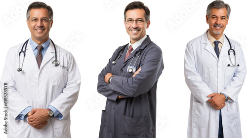 photo of smiling and happy doctor isolated on transparent background photo