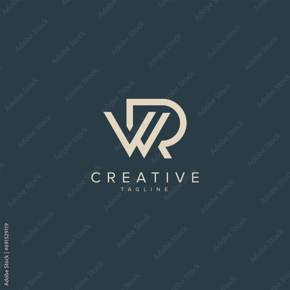 Alphabet WR RW letter modern monogram style logo vector element. Stock ...