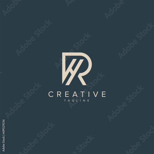 Alphabet HR RH letter modern monogram style logo vector element
