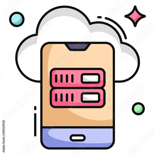 An icon design of mobile server 