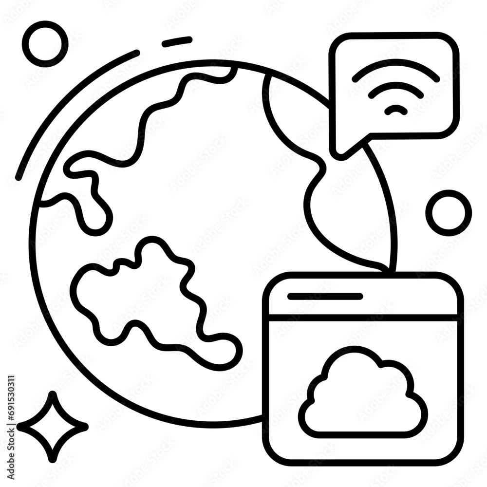 Trendy design icon of global chat Trendy design icon of global chat