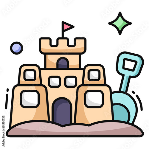 Premium download icon of castle 