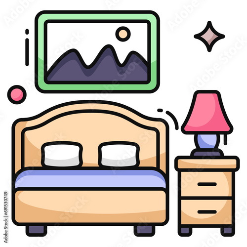 Premium download icon of bed