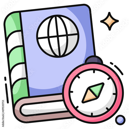 A creative design vector of travel book icon