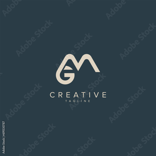 Alphabet MG GM letter modern monogram style logo vector element  photo