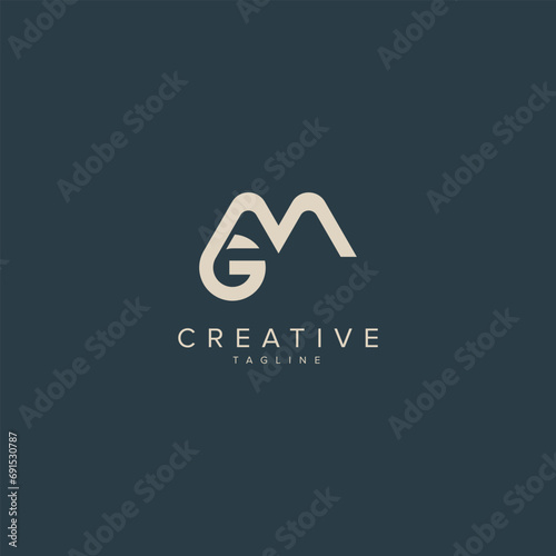 Alphabet MG GM letter modern monogram style logo vector element 
