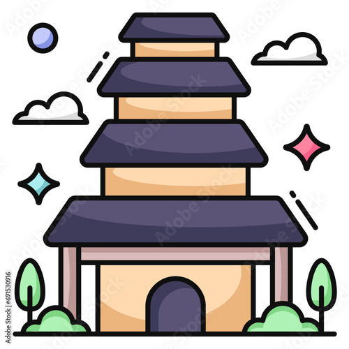 A creative design icon of pagoda 