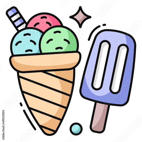 A yummy icon of ice cream 