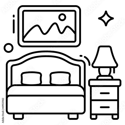 Premium download icon of bed