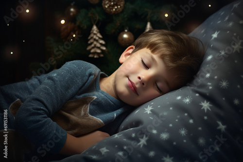 Generative ai portrait image of cute child on winter fairytale new year magic time