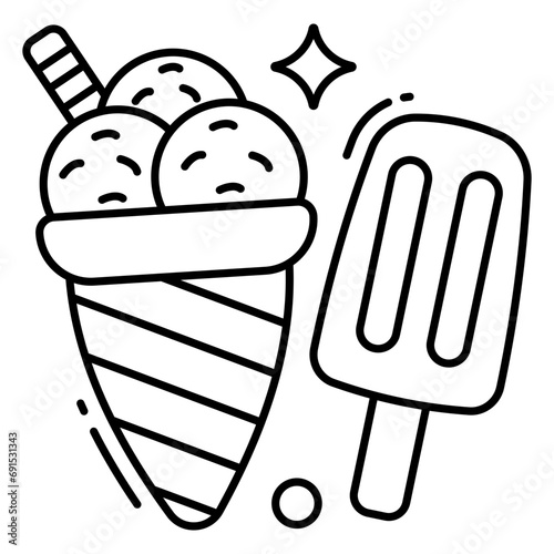 A yummy icon of ice cream 