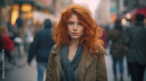Captivating urban portrait of a young woman