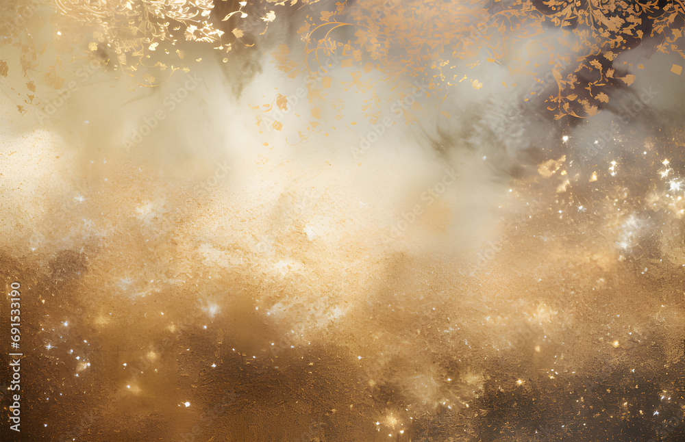 Obraz premium golden glittering background ai generative