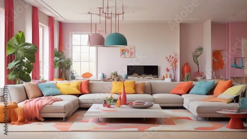 modern living room with sofa