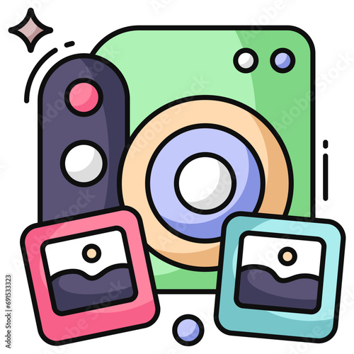 Vector design of camera, photographic equipment