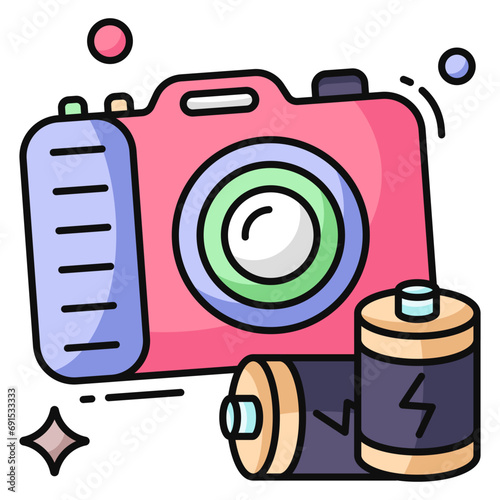 Vector design of camera, photographic equipment