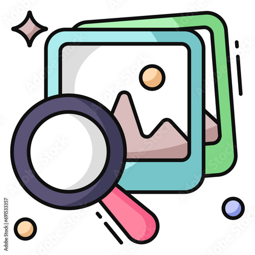 A creative design icon of search photos